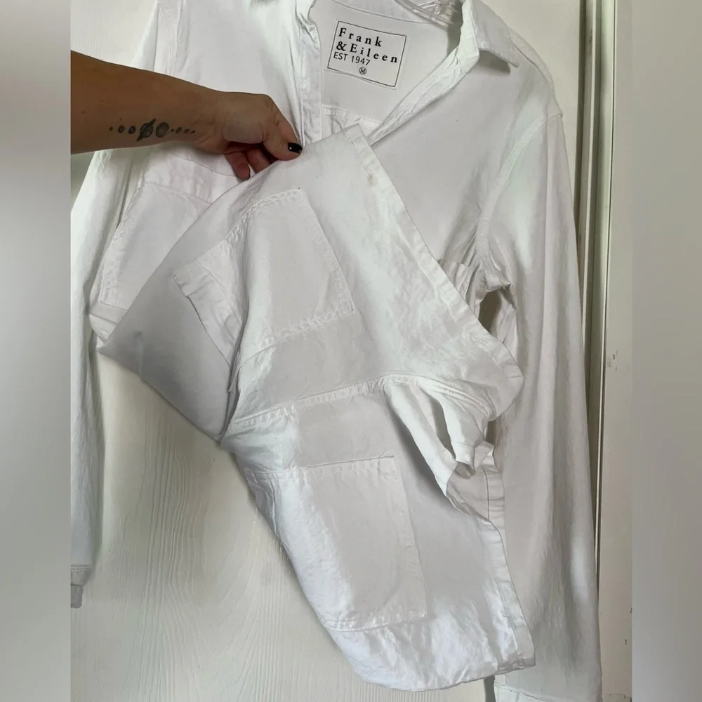 Frank & Eileen Ireland White Long Sleeve Romper with Pockets - Picture 5 of 8